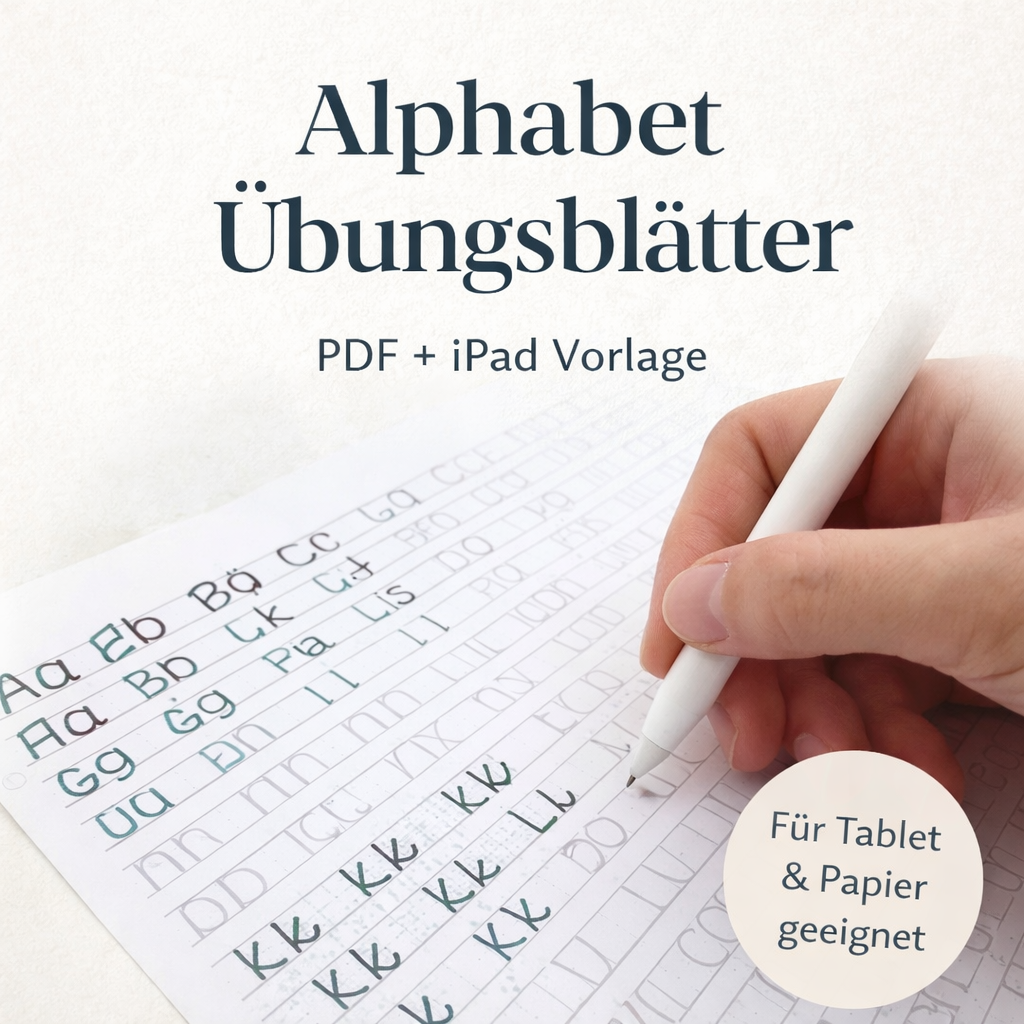 Alphabet Schreibtraining – Handwriting Practice Workbook (PDF + iPad)